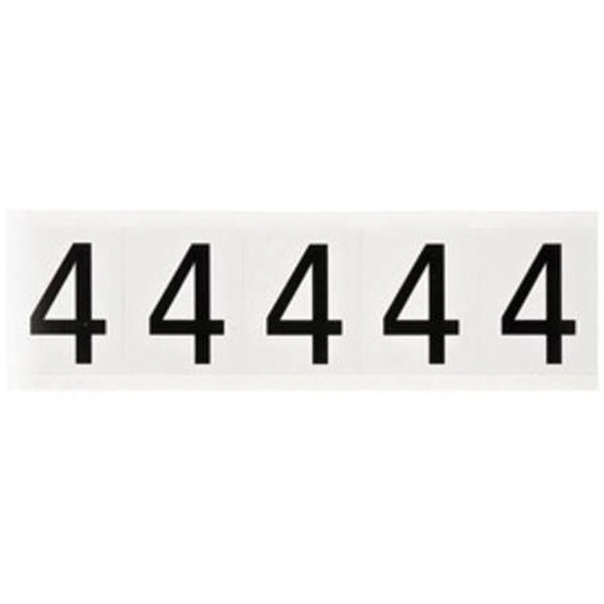Individual Number and Letter Labels, 4, 2" H, Black on White