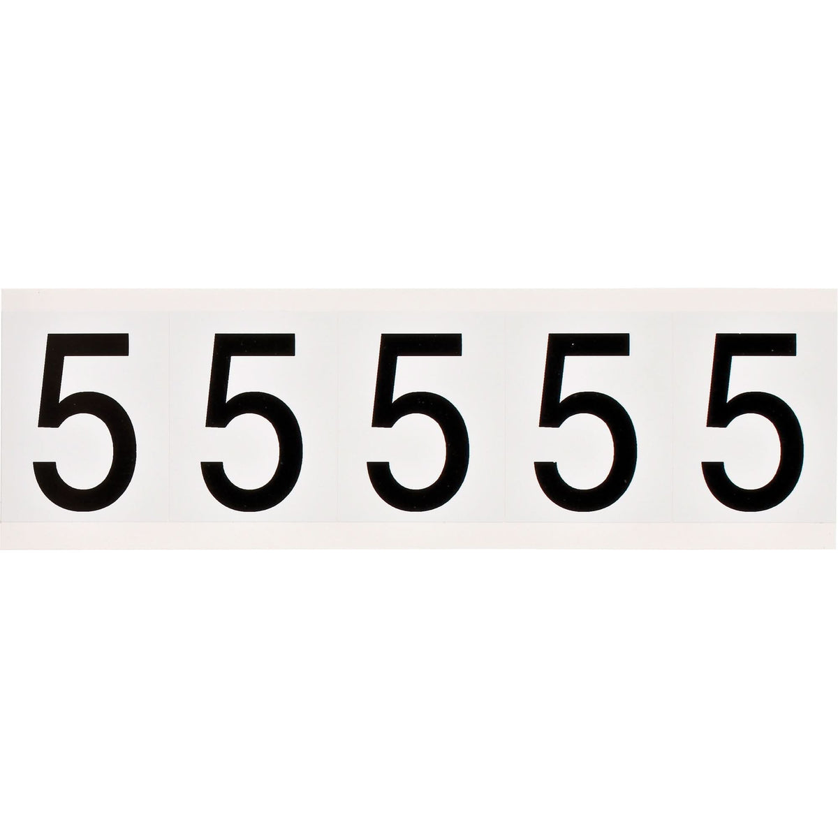 Individual Number and Letter Labels, 5, 2" H, Black on White
