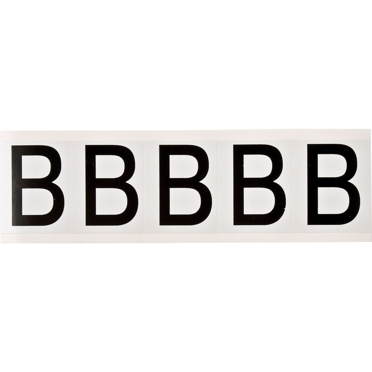 Individual Number and Letter Labels, B, 2" H, Black on White