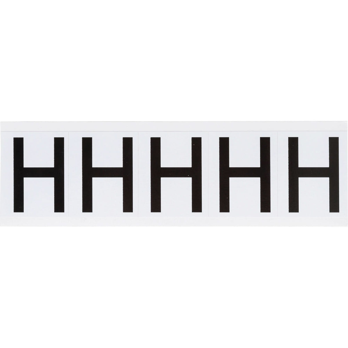 Individual Number and Letter Labels, H, 2" H, Black on White