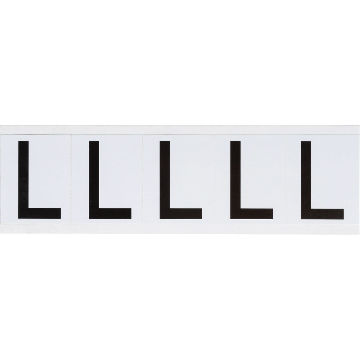 Individual Number and Letter Labels, L, 2" H, Black on White