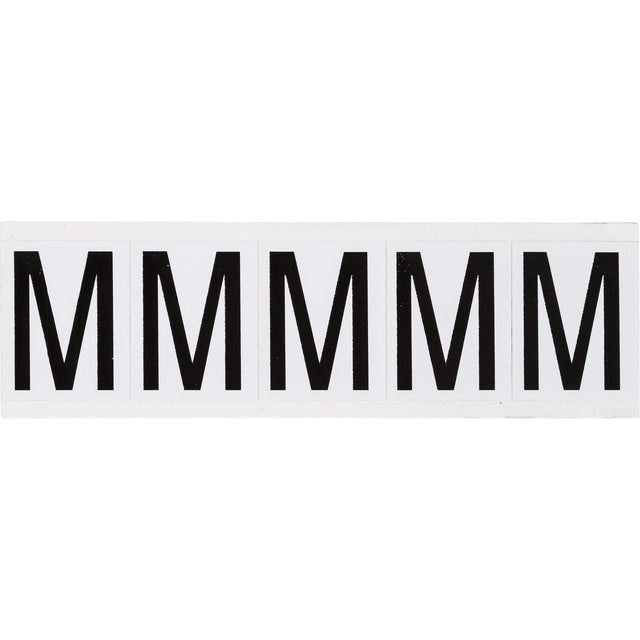Individual Number & Letter Labels, M, 2" H, Black on White