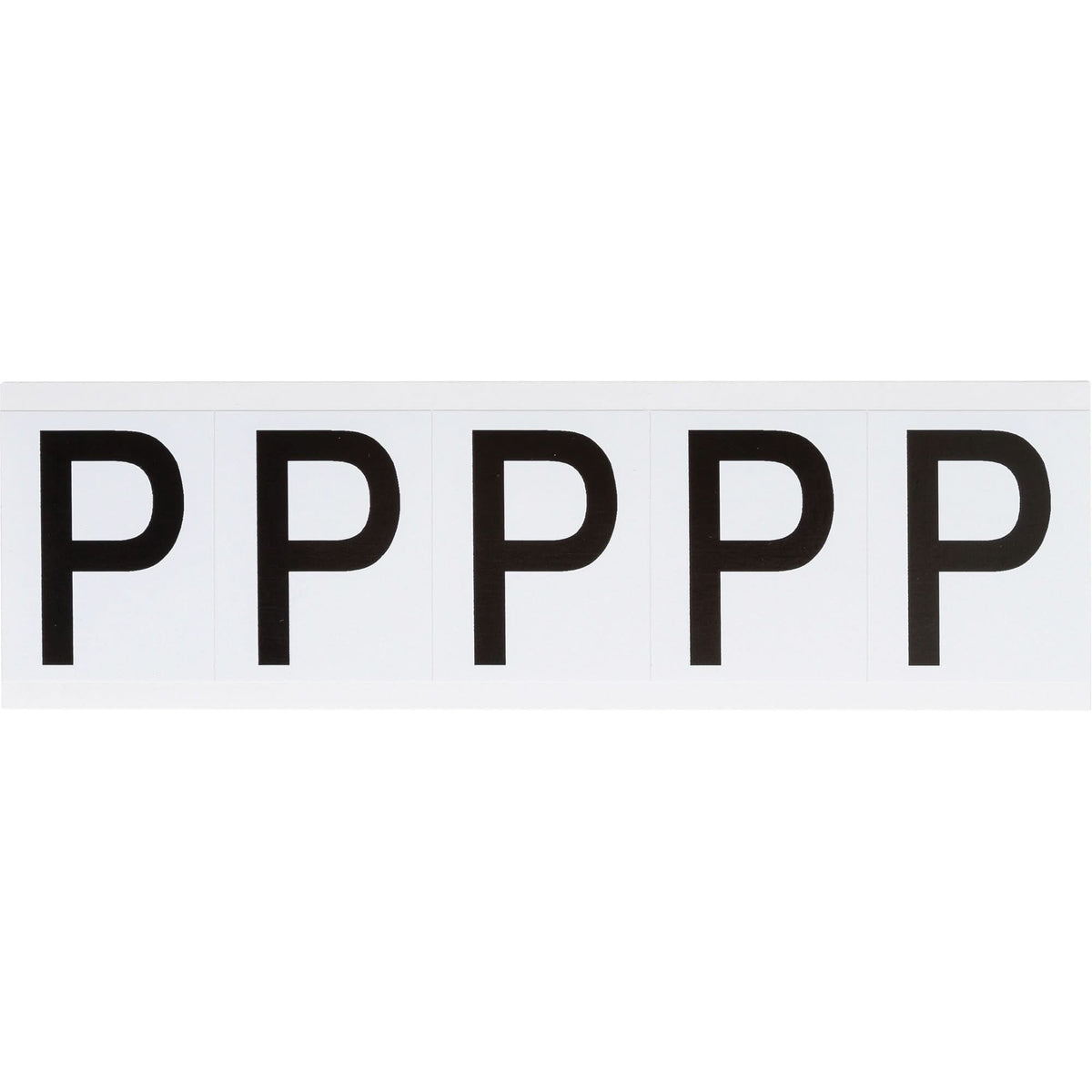 Individual Number & Letter Labels, P, 2" H, Black on White