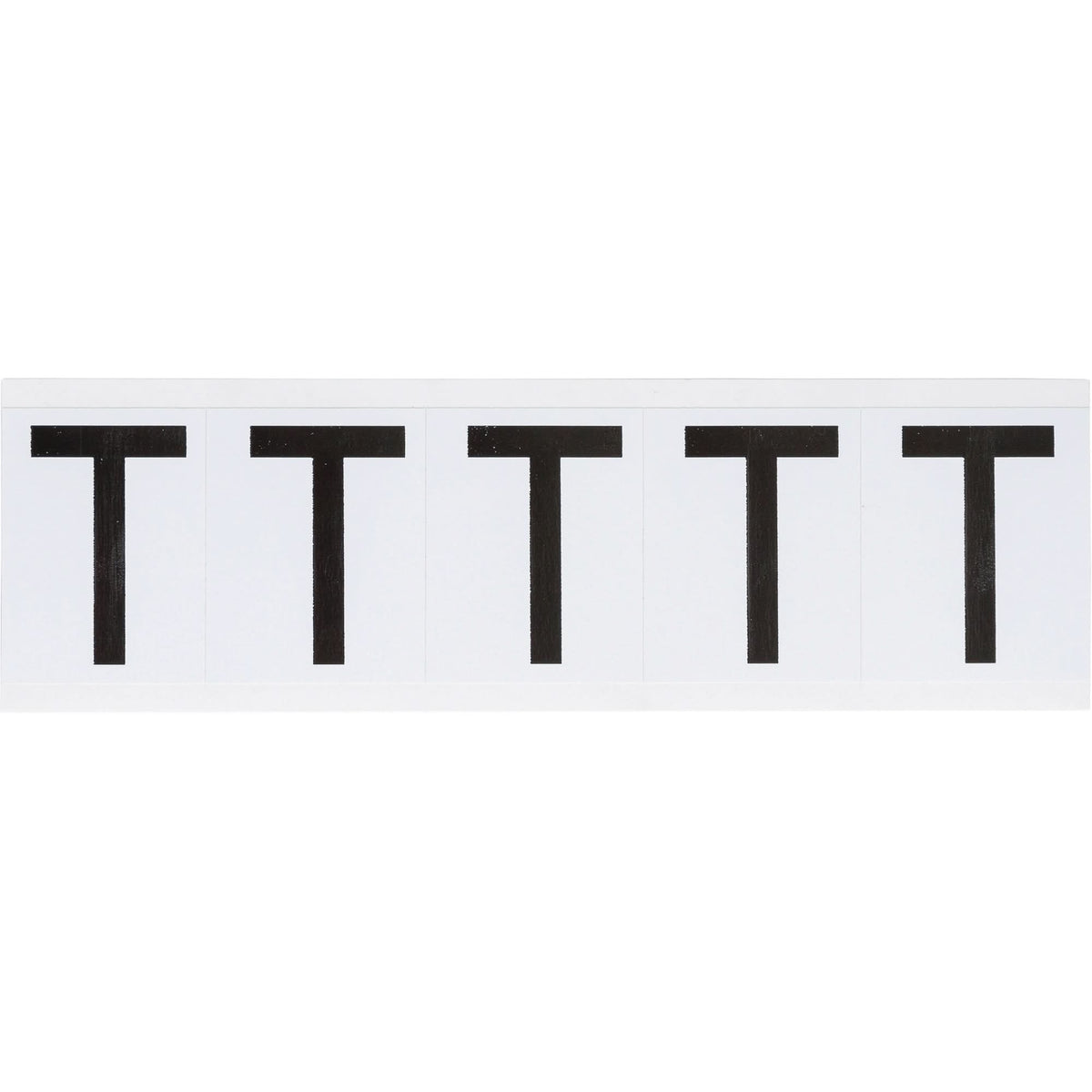 Individual Number & Letter Labels, T, 2" H, Black on White