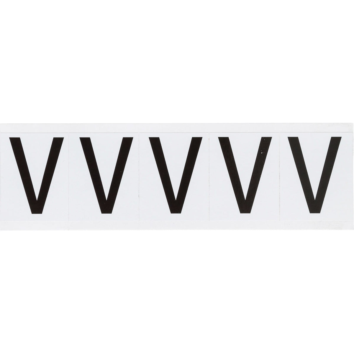 Individual Number & Letter Labels, V, 2" H, Black on White