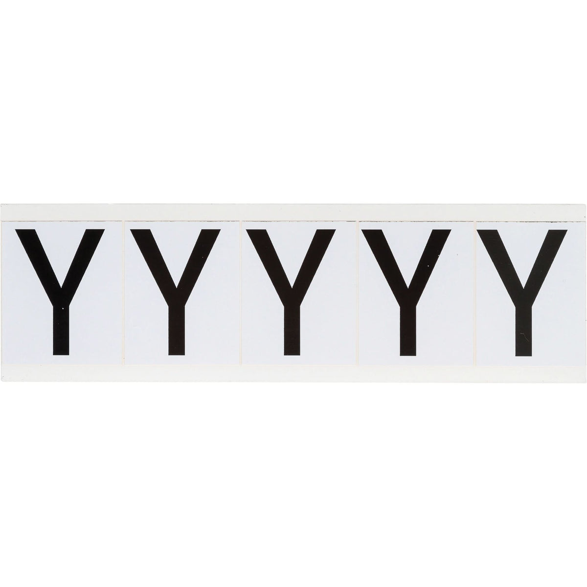 Individual Number & Letter Labels, Y, 2" H, Black on White