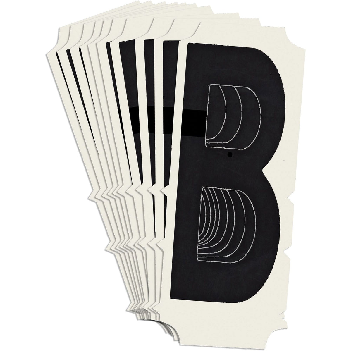 Condensed Quick-Align® Individual Gothic Number and Letter Labels, B, 2" H, Black