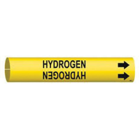 "Hydrogen" Pipe Marker, Snap-On, 13/16" H x 13/16" W, Black on Yellow
