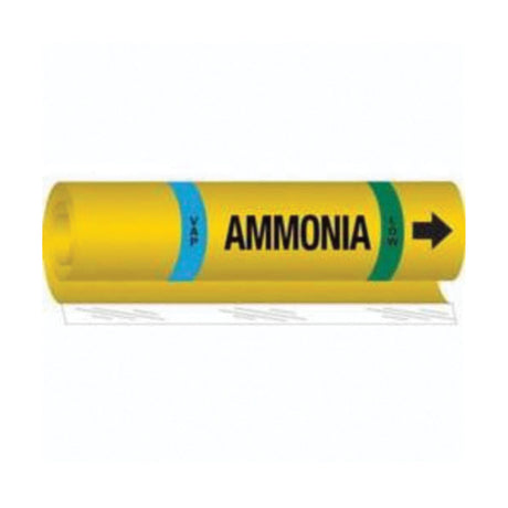 Blank "Vap Ammonia Low" Ammonia (IIAR) Pipe Marker, Wrap-Around, 26" H x 24" W, Black on Yellow
