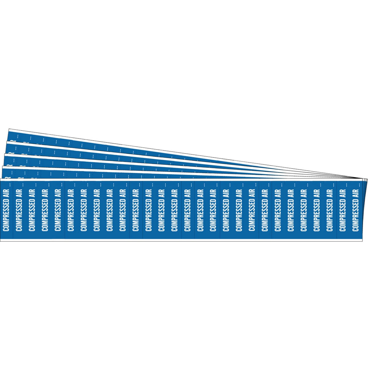 "Compressed Air" Semi-Conductor & Chemical Pipe Markers, Self-Adhesive, 1/2" H x 2-1/4" W, White on Blue