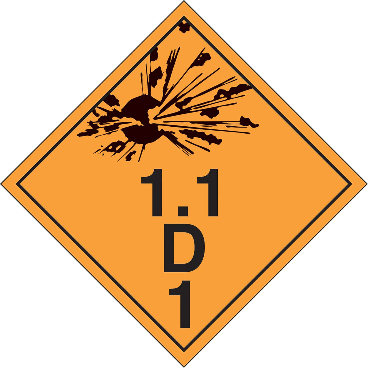 Explosive Materials TDG Placards, Tagboard