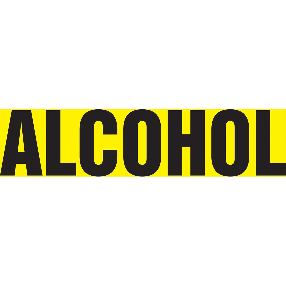 "Alcohol" Pipe Marker, Self-Adhesive, 1-1/2" H x 8" W, Black on Yellow