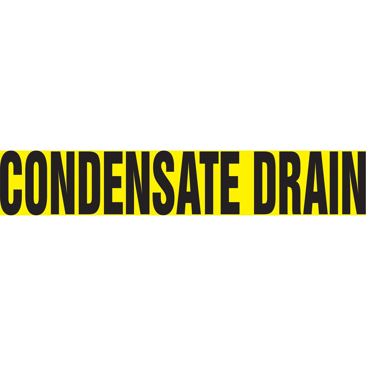 "Condensate Drain" Pipe Marker, Self-Adhesive, 4" H x 24" W, Black on Yellow