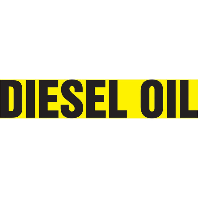 "Diesel Oil" Pipe Marker, Self-Adhesive, 1-1/2" H x 8" W, Black on Yellow