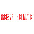 "Fire Sprinkler Water" Pipe Marker, Self-Adhesive, 2-1/2" H x 12" W, White on Red