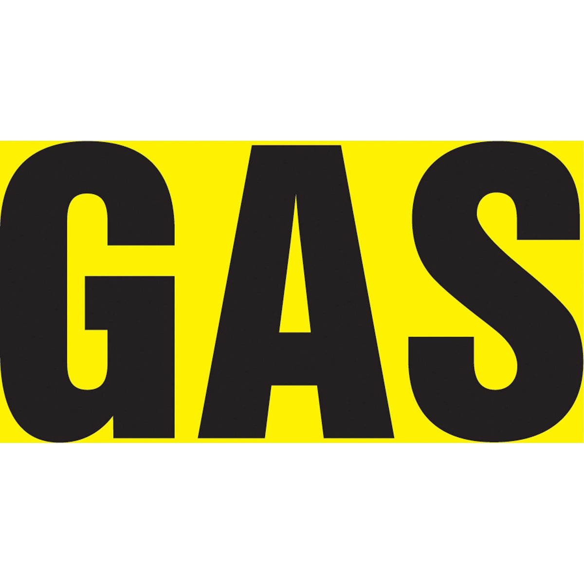 "Gas" Pipe Marker, Self-Adhesive, 1" H x 8" W, Black on Yellow