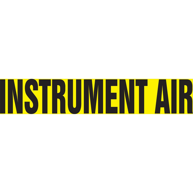 "Instrument Air" Pipe Marker, Self-Adhesive, 1-1/2" H x 8" W, Black on Yellow
