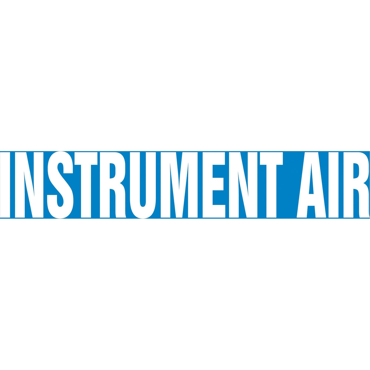 "Instrument Air" Pipe Marker, Self-Adhesive, 1" H x 8" W, White on Blue