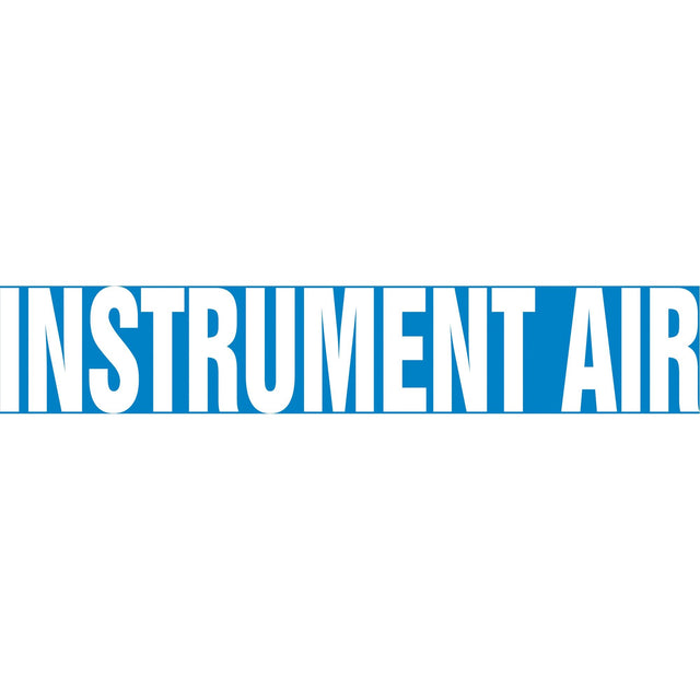 "Instrument Air" Pipe Marker, Self-Adhesive, 4" H x 24" W, White on Blue