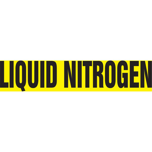 "Liquid Nitrogen" Pipe Marker, Self-Adhesive, 1-1/2" H x 8" W, Black on Yellow