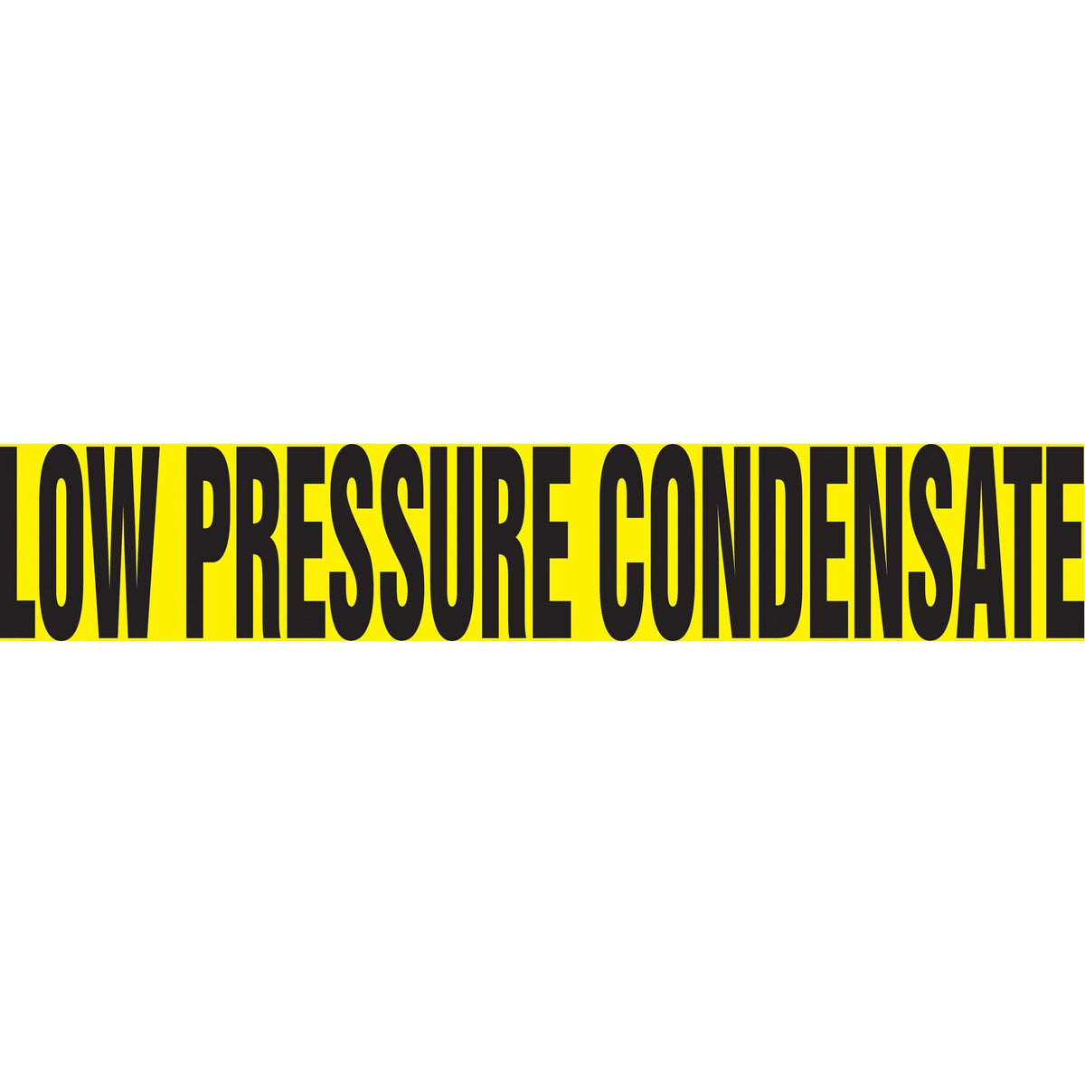 "Low Pressure Condensate" Pipe Marker, Self-Adhesive, 1-1/2" H x 8" W, Black on Yellow