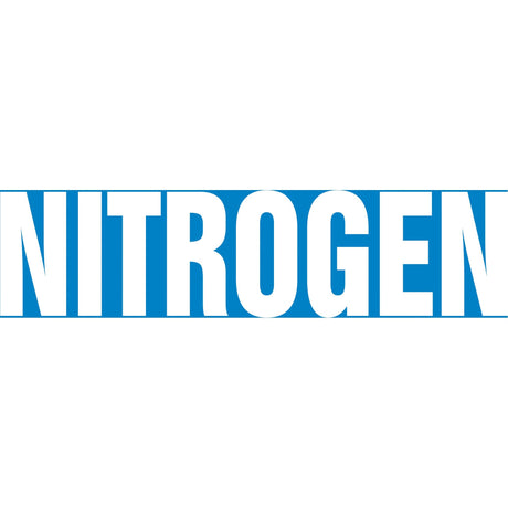 "Nitrogen" Pipe Marker, Self-Adhesive, 1-1/2" H x 8" W, White on Blue
