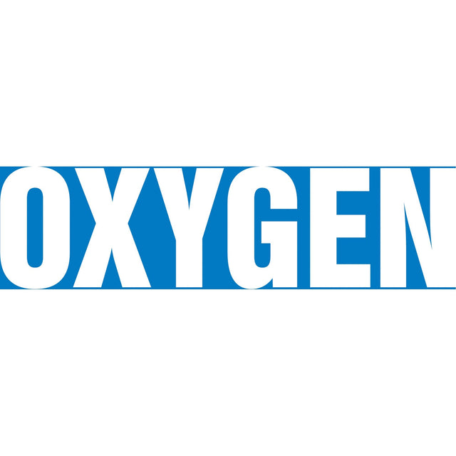 "Oxygen" Pipe Markers, Self-Adhesive, 2-1/2" H x 12" W, White on Blue