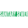 "Sanitary Sewer" Pipe Marker, Self-Adhesive, 2-1/2" H x 12" W, White on Green