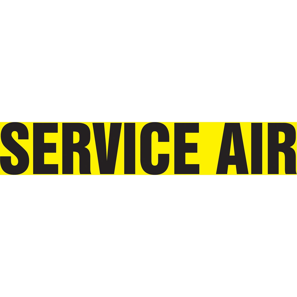 "Service Air" Pipe Marker, Self-Adhesive, 4" H x 24" W, Black on Yellow