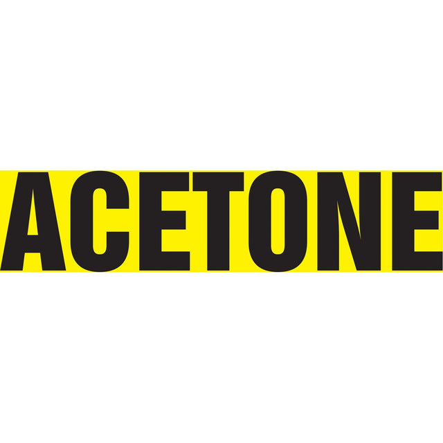 Snap Tite™ "Acetone" Pipe Marker, Snap-On, 9" H x 8" W, Black on Yellow