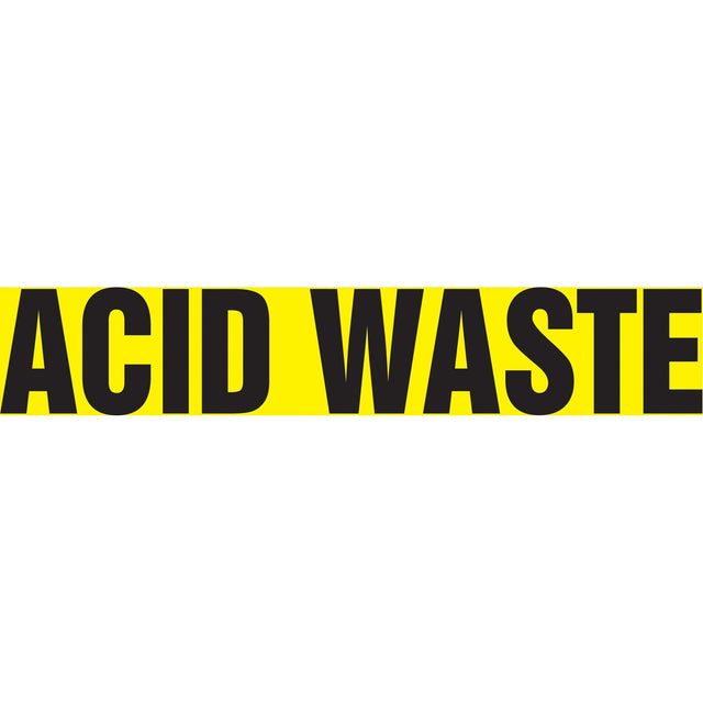 Snap Tite™ "Acid Waste" Pipe Marker, Snap-On, 6" H x 8" W, Black on Yellow