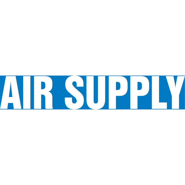 Snap Tite™ "Air Supply" Pipe Marker, Snap-On, 9" H x 8" W, White on Blue