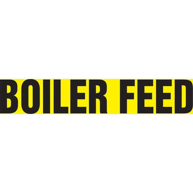 Snap Tite™ "Boiler Feed" Pipe Marker, Snap-On, 14" H x 12" W, Black on Yellow