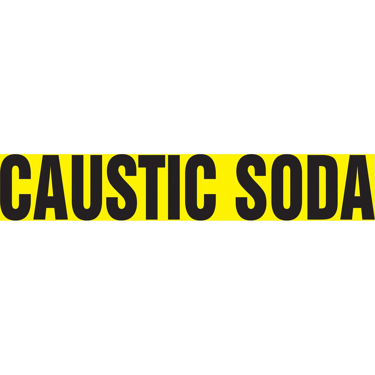 Snap Tite™ "Caustic Soda" Pipe Marker, Snap-On, 9" H x 8" W, Black on Yellow