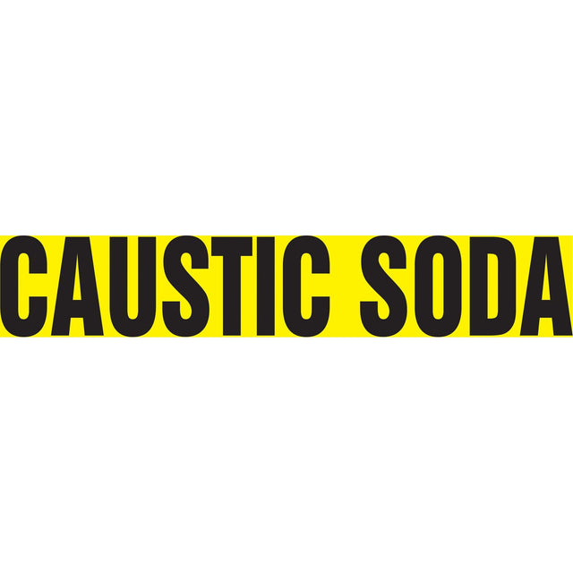 Snap Tite™ "Caustic Soda" Pipe Marker, Snap-On, 9" H x 8" W, Black on Yellow