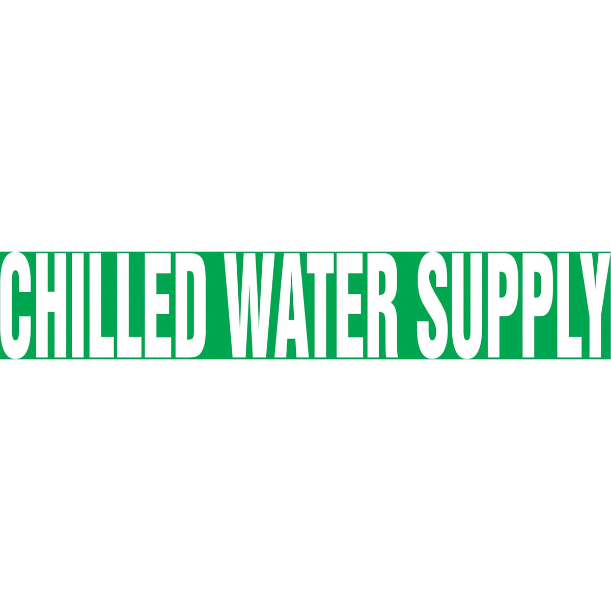 Snap Tite™ "Chilled Water Supply" Pipe Marker, Snap-On, 6" H x 8" W, White on Green