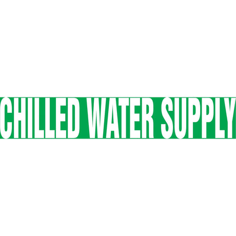 Snap Tite™ "Chilled Water Supply" Pipe Marker, Snap-On, 9" H x 8" W, White on Green