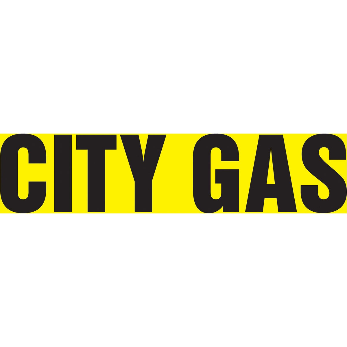 Snap Tite™ "City Gas" Pipe Marker, Snap-On, 9" H x 8" W, Black on Yellow