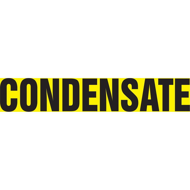 Snap Tite™ "Condensate" Pipe Marker, Snap-On, 14" H x 12" W, Black on Yellow