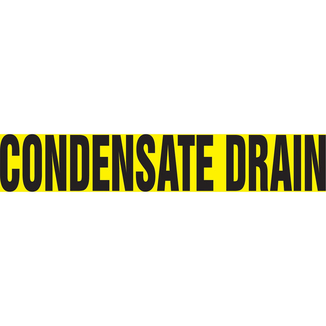 Snap Tite™ "Condensate Drain" Pipe Marker, Snap-On, 9" H x 8" W, Black on Yellow