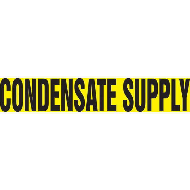 Snap Tite™ "Condensate Supply" Pipe Marker, Snap-On, 6" H x 8" W, Black on Yellow