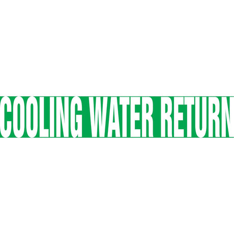 Snap Tite™ "Cooling Water Return" Pipe Marker, Snap-On, 14" H x 12" W, White on Green