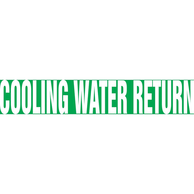 Snap Tite™ "Cooling Water Return" Pipe Marker, Snap-On, 14" H x 12" W, White on Green
