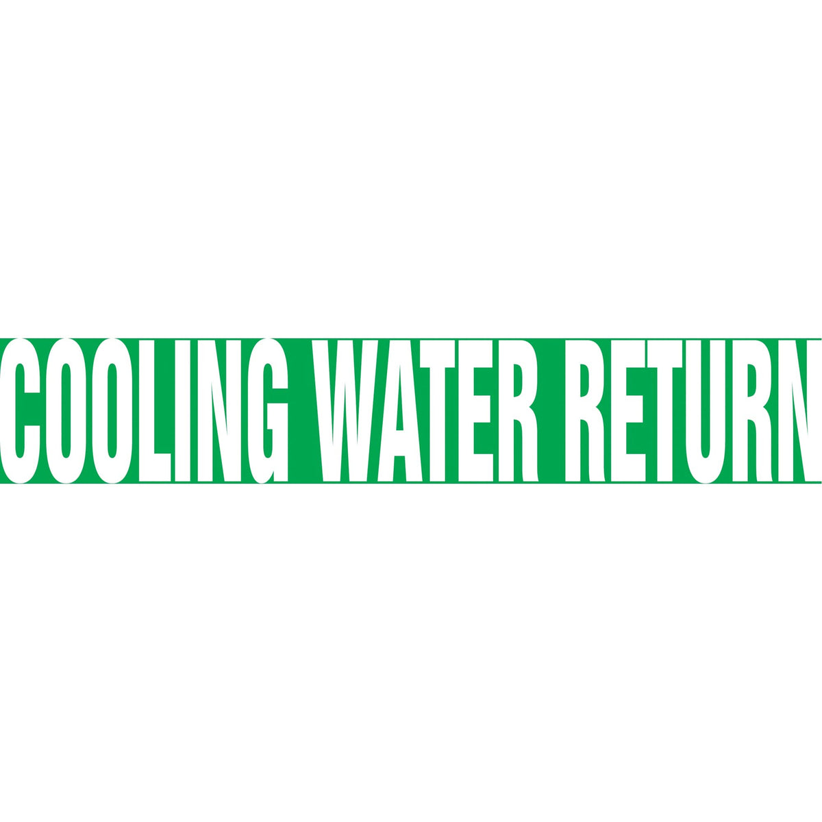 Snap Tite™ "Cooling Water Return" Pipe Marker, Snap-On, 9" H x 8" W, White on Green