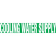 Snap Tite™ "Cooling Water Supply" Pipe Marker, Snap-On, 6" H x 8" W, White on Green