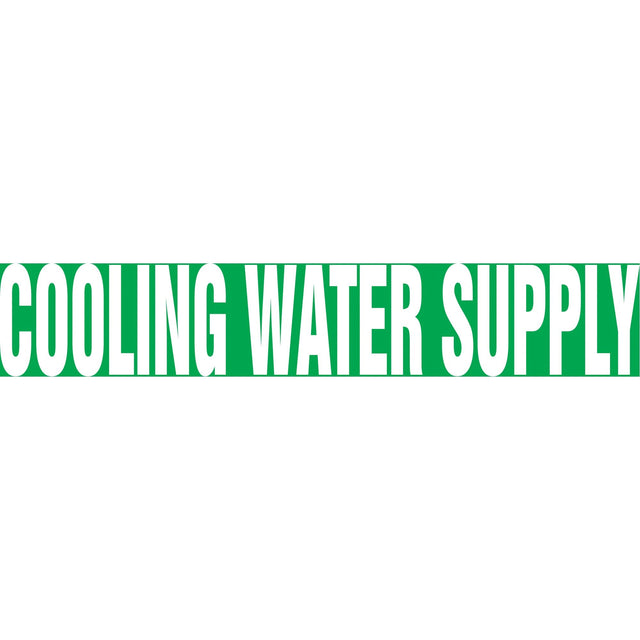 Snap Tite™ "Cooling Water Supply" Pipe Marker, Snap-On, 14" H x 12" W, White on Green