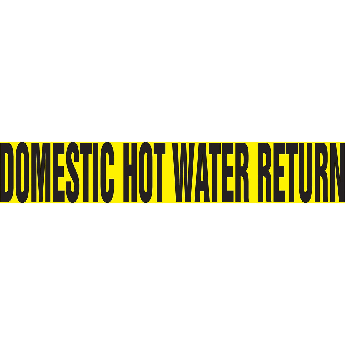 Snap Tite™ "Domestic Hot Water Return" Pipe Marker, Snap-On, 6" H x 8" W, Black on Yellow