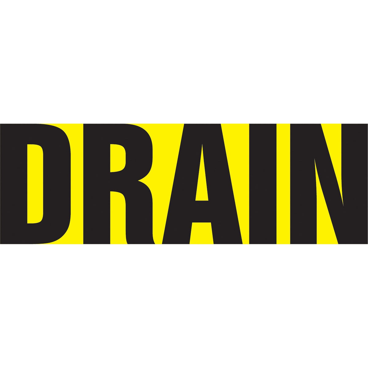 Snap Tite™ "Drain" Pipe Marker, Snap-On, 14" H x 12" W, Black on Yellow