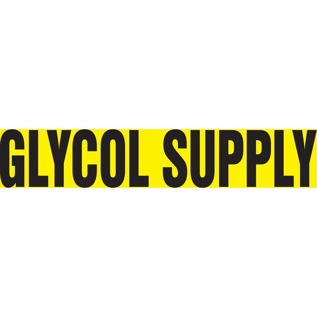 Snap Tite™ "Glycol Supply" Pipe Marker, Snap-On, 9" H x 8" W, Black on Yellow