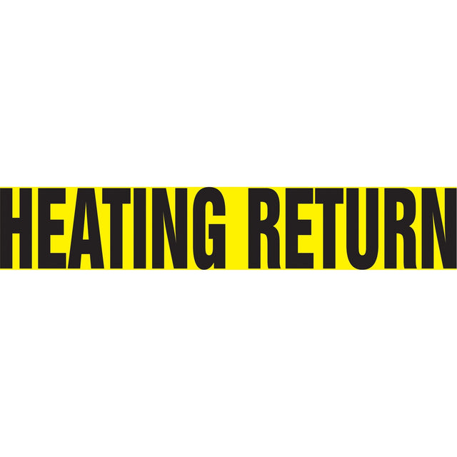 Snap Tite™ "Heating Return" Pipe Marker, Snap-On, 6" H x 8" W, Black on Yellow